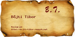 Bőjti Tibor névjegykártya